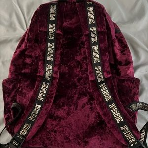 PINK velvet backpack